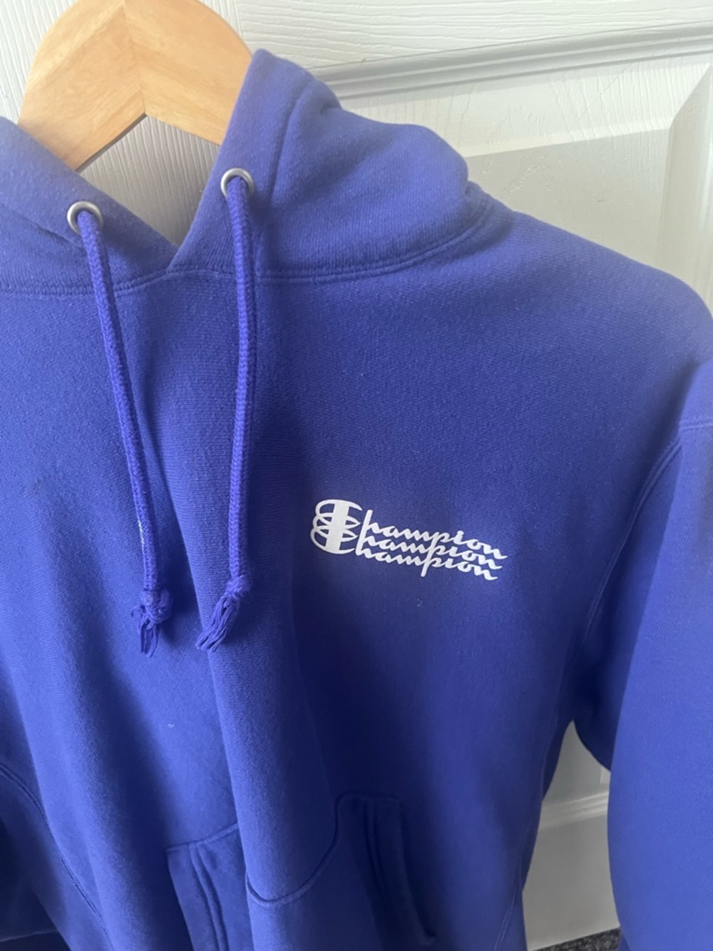 Purple Champion reverse weave triple logo hoodie M